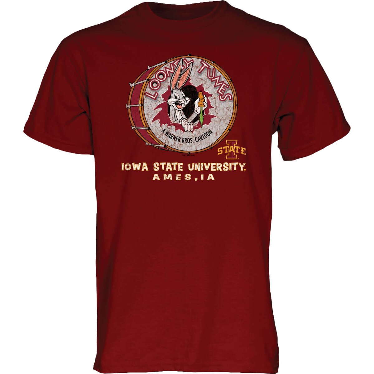Blue 84 I-State Bugs Bunny Drum Cardinal Short Sleeve T-Shirt vendor image